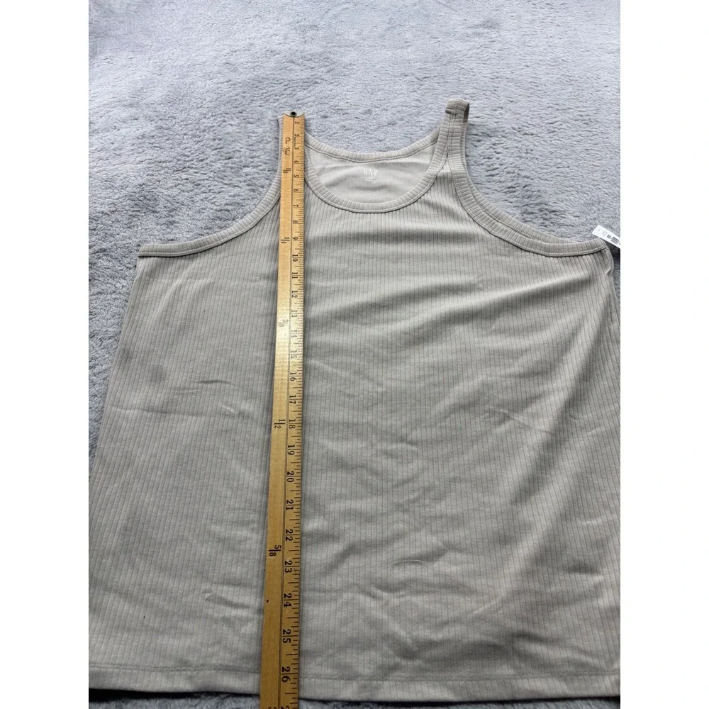 GAP Mens XXL Ribbed Tank Top Beige Tan Sleeveless Scoop Neck Basic New - Picture 6 of 6